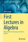 Cover: First Lectures in Algebra - Springer