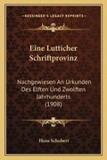 Cover: Eine Lutticher Schriftprovinz - Kessinger Publishing
