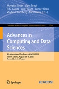 Cover: Advances in Computing and Data Sciences - Springer
