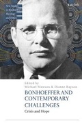 Cover: Bonhoeffer and Contemporary Challenges - T.& T.Clark Ltd