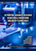 Cover: 3D Printing, Advanced Research in Materials Engineering and Green Technologies - Trans Tech Publications Ltd