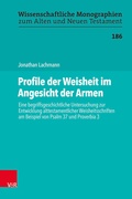 Cover: Profile der Weisheit im Angesicht der Armen - Vandenhoeck & Ruprecht
