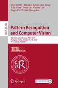 Cover: Pattern Recognition and Computer Vision - Springer