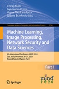 Cover: Machine Learning, Image Processing, Network Security and Data Sciences - Springer
