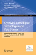 Cover: Creativity in Intelligent Technologies and Data Science - Springer