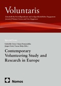 Cover: Contemporary Volunteering Study and Research in Europe - Nomos