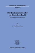 Cover: Der Einfirmenvertreter im deutschen Recht - Duncker & Humblot