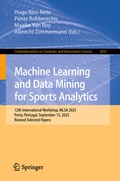 Cover: Machine Learning and Data Mining for Sports Analytics - Springer
