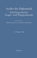 Cover: Archiv f&uuml;r Diplomatik, Schriftgeschichte, Siegel- und Wappenkunde - B&ouml;hlau