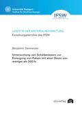 Cover: Untersuchung von Scheibenlasern zur Erzeugung von Pulsen mit einer Dauer von weniger als 500 fs - utzverlag GmbH