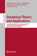 Cover: Databases Theory and Applications - Springer