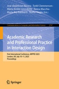 Cover: Academic Research and Professional Practice in Interaction Design - Springer