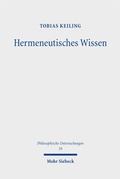Cover: Hermeneutisches Wissen - Mohr Siebeck