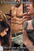 Cover: The Doms of Sanctuary Box Set 1-3: Saving Riven, Ash's Silent Daddy, & Finding Landry - Christina Hiukka