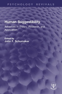 Enlarge image Cover: Human Suggestibility - Taylor & Francis