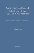 Cover: Archiv f&uuml;r Diplomatik, Schriftgeschichte, Siegel- und Wappenkunde - B&ouml;hlau