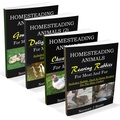 Cover: Homesteading Animals 4-Book Bundle: Rearing Rabbits, Chickens, Ducks & Geese: A Comprehensive Introduction To Raising Popular Farmyard Animals - Deanburn Publications