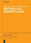 Cover: Edition als Vermittlung - De Gruyter