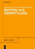 Cover: Edition als Vermittlung - De Gruyter