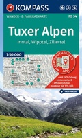 Cover: KOMPASS Wanderkarte 34 Tuxer Alpen, Inntal, Wipptal, Zillertal 1:50.000 - KOMPASS-Karten