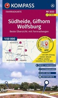 Cover: KOMPASS Fahrradkarte 3222 S&uuml;dheide, Gifhorn, Wolfsburg mit Knotenpunkten 1:50.000 - KOMPASS-Karten