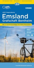 Cover: BVA ADFC Regionalkarte Emsland, Grafschaft Bentheim mit Knotenpunkten 1:75.000 - BVA Karten und B&uuml;cher