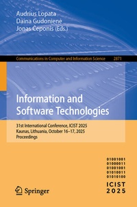 Enlarge image Cover: Information and Software Technologies - Springer