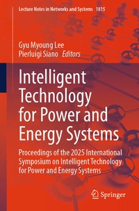 Enlarge image Cover: Intelligent Technology for Power and Energy Systems - Springer