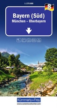 Cover: K&uuml;mmerly+Frey Regional-Strassenkarte 8 Bayern S&uuml;d 1:275.000 - Hallwag K&uuml;mmerly+Frey