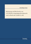 Bild: Bedeutung und Reichweite von &sect; 181 BGB im Kapitalgesellschaftsrecht und im Recht der GmbH & Co. KG - Logos Berlin