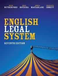 Enlarge image Cover: English Legal System 7e - Oxford University Press