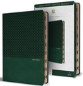 Cover: KJV Holy Bible, Large Print, Handy Size Format, Green Premium Imitation Leather with Ribbon Marker, Red Letter, Thumb Index - Origin