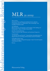 Enlarge image Cover: Mediterranean Language Review 32 (2025) - Harrassowitz Verlag