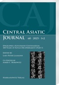 Cover: Central Asiatic Journal 68 (2025) 1+2 - Harrassowitz Verlag