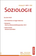 Cover: Soziologie 3/2026 - Campus
