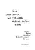 Cover: Herr Jesus Christus, wie gro&szlig; bist du, wie herrlich ist Dein Name - BoD - Books on Demand