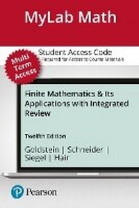 Enlarge image Cover: Mylab Math Plus Pearson Etext -- 24-Month Standalone Access Card -- For Finite Mathematics & Its Applications with Integrated Review - Pearson