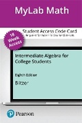 Cover: MyLab Math with Pearson eText Access Code for Intermediate Algebra for College Students - Pearson