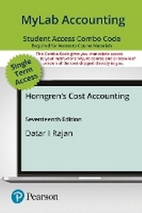 Enlarge image Cover: Mylab Accounting with Pearson Etext -- Combo Access Card -- For Horngren's Cost Accounting - Pearson