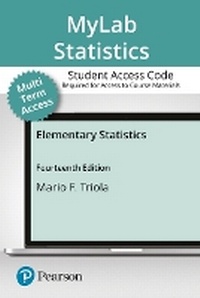 Enlarge image Cover: Mylab Statistics with Pearson Etext -- Access Card -- For Elementary Statistics (24 Months) - Pearson