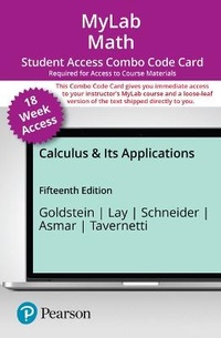 Enlarge image Cover: Mylab Math with Pearson Etext -- 18-Week Combo Access Card -- For Calculus & Its Applications - Pearson