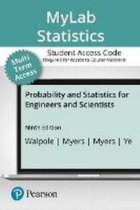 Enlarge image Cover: Mylab Statistics with Pearson Etext -- Standalone Access Card -- For Probability and Statistics for Engineers and Scientists, Mystatlab Update - Pearson