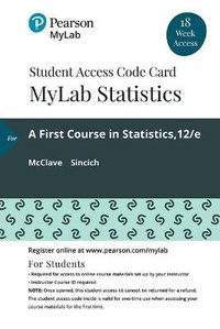 Enlarge image Cover: Mylab Statistics with Pearson Etext -- 18 Week Standalone Access Card -- For a First Course in Statistics - Pearson