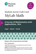Cover: Mylab Math with Pearson Etext -- 18 Week Standalone Access Card -- For a Survey of Mathematics with Applications - Pearson