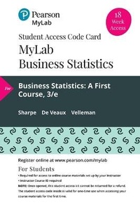 Enlarge image Cover: Mylab Statistics with Pearson Etext -- 18 Week Standalone Access Card -- For Business Statistics - Pearson