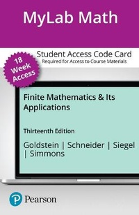 Enlarge image Cover: Mylab Math with Pearson Etext -- 18-Week Access Card -- For Finite Mathematics & Its Applications - Pearson