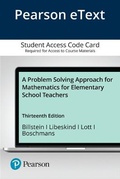 Cover: A Problem Solving Approach to Mathematics for Elementary School Teachers - Pearson