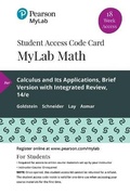 Cover: Mylab Math with Pearson Etext -- 18 Week Standalone Access Card -- For Calculus & Its Applications, Brief Version with Integrated Review - Pearson