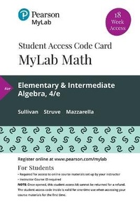 Enlarge image Cover: Mylab Math with Pearson Etext -- 18 Week Standalone Access Card -- For Elementary & Intermediate Algebra - Pearson