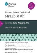 Cover: Mylab Math with Pearson Etext -- 18 Week Standalone Access Card -- For Intermediate Algebra - Pearson